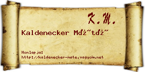 Kaldenecker Máté névjegykártya