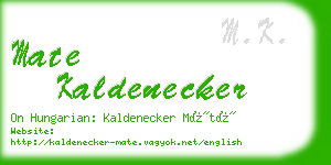 mate kaldenecker business card